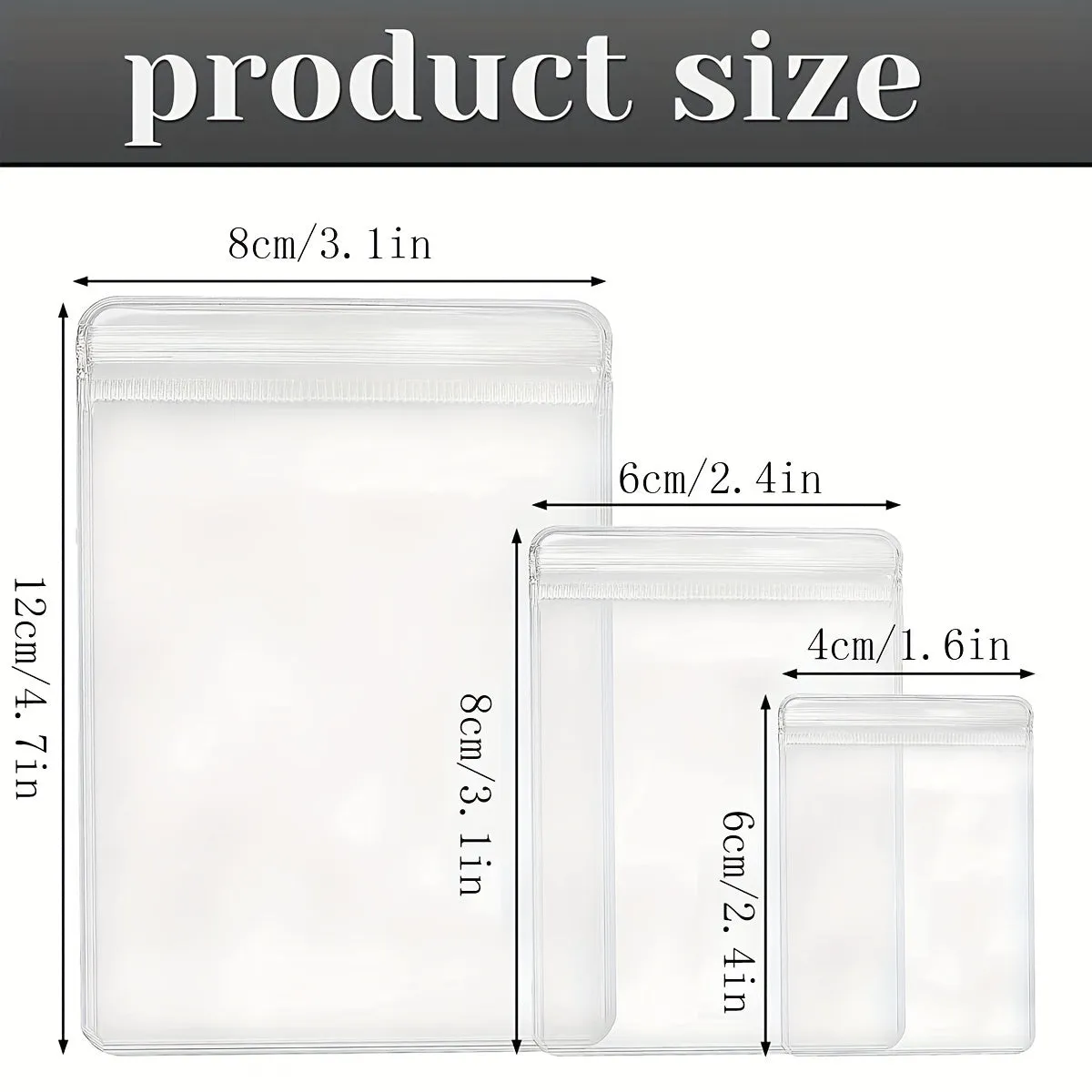 100pc SelfSealing Zipper Bags for Jewelry Rings and Earrings