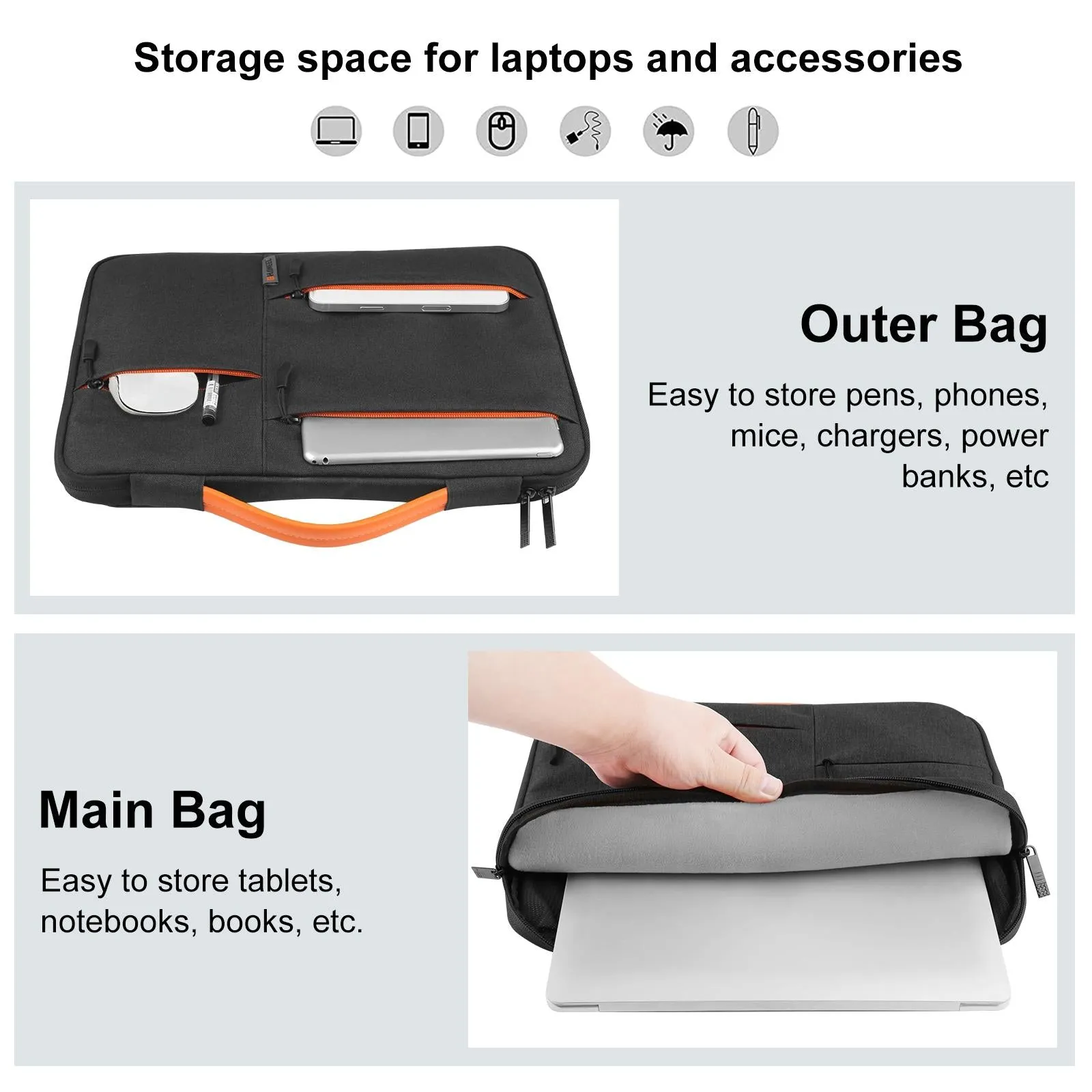14-15 Inch Laptop Sleeve Briefcase for Macbook Samsung Thinkpad Sony Dell Alienware Chuwi Asus Hp