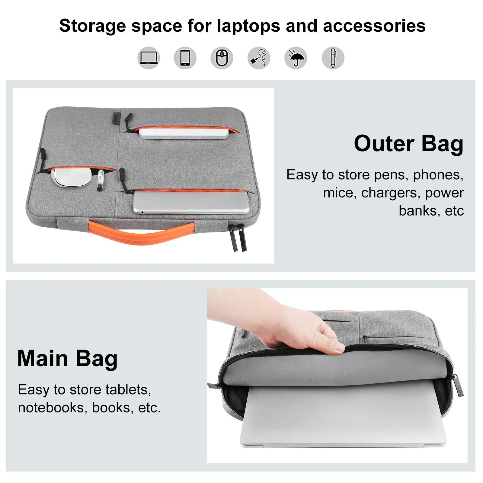14-15 Inch Laptop Sleeve Briefcase for Macbook Samsung Thinkpad Sony Dell Alienware Chuwi Asus Hp