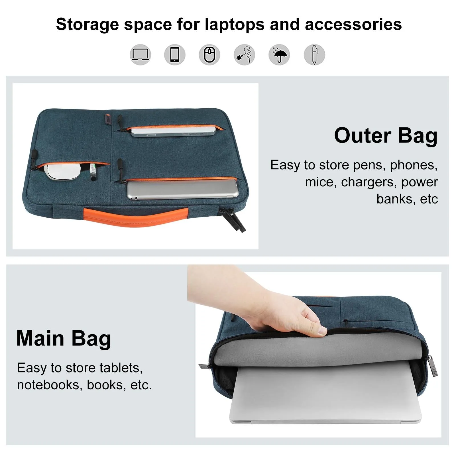 14-15 Inch Laptop Sleeve Briefcase for Macbook Samsung Thinkpad Sony Dell Alienware Chuwi Asus Hp