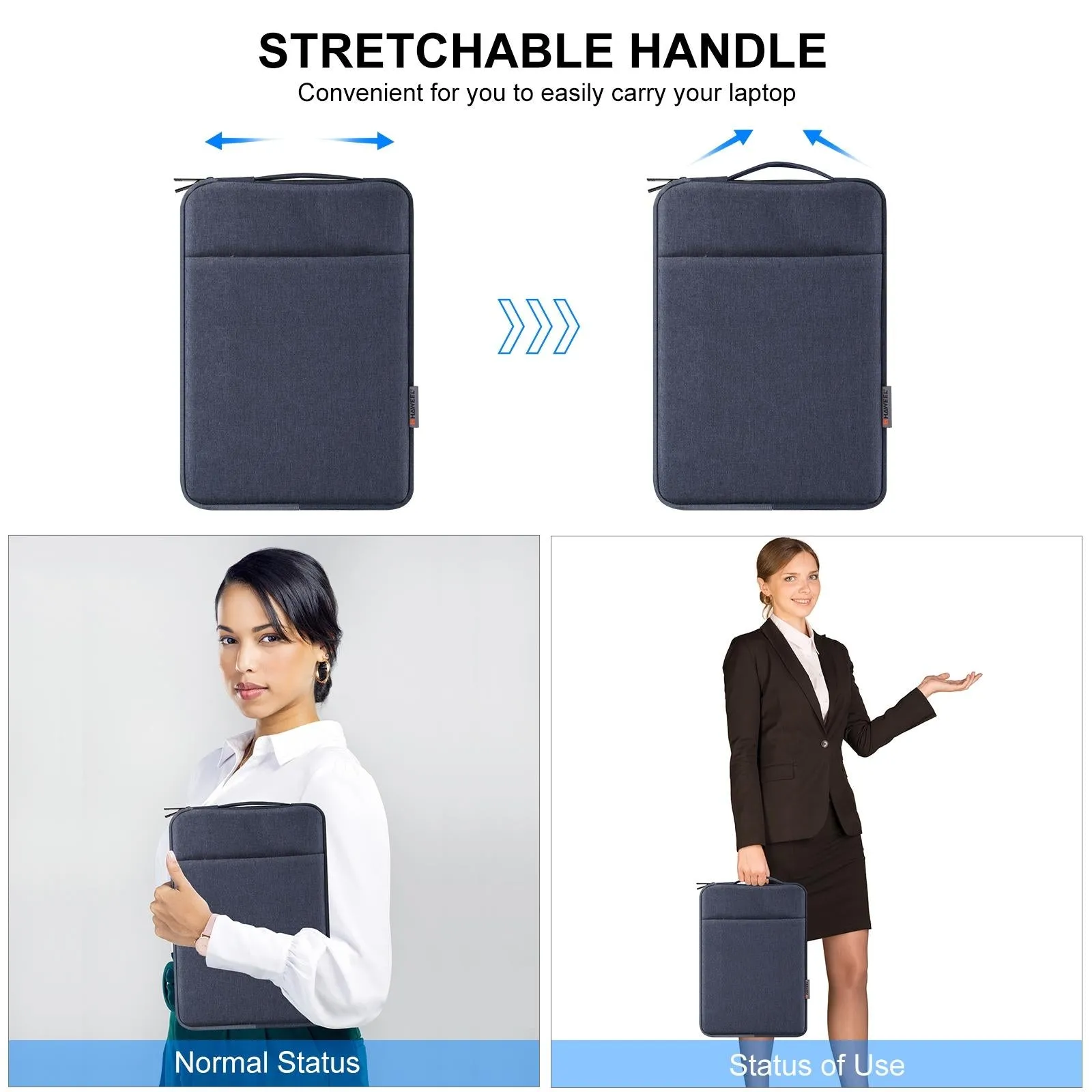 15-16.7 Inch Laptop Sleeve Briefcase With Zipper And Handle