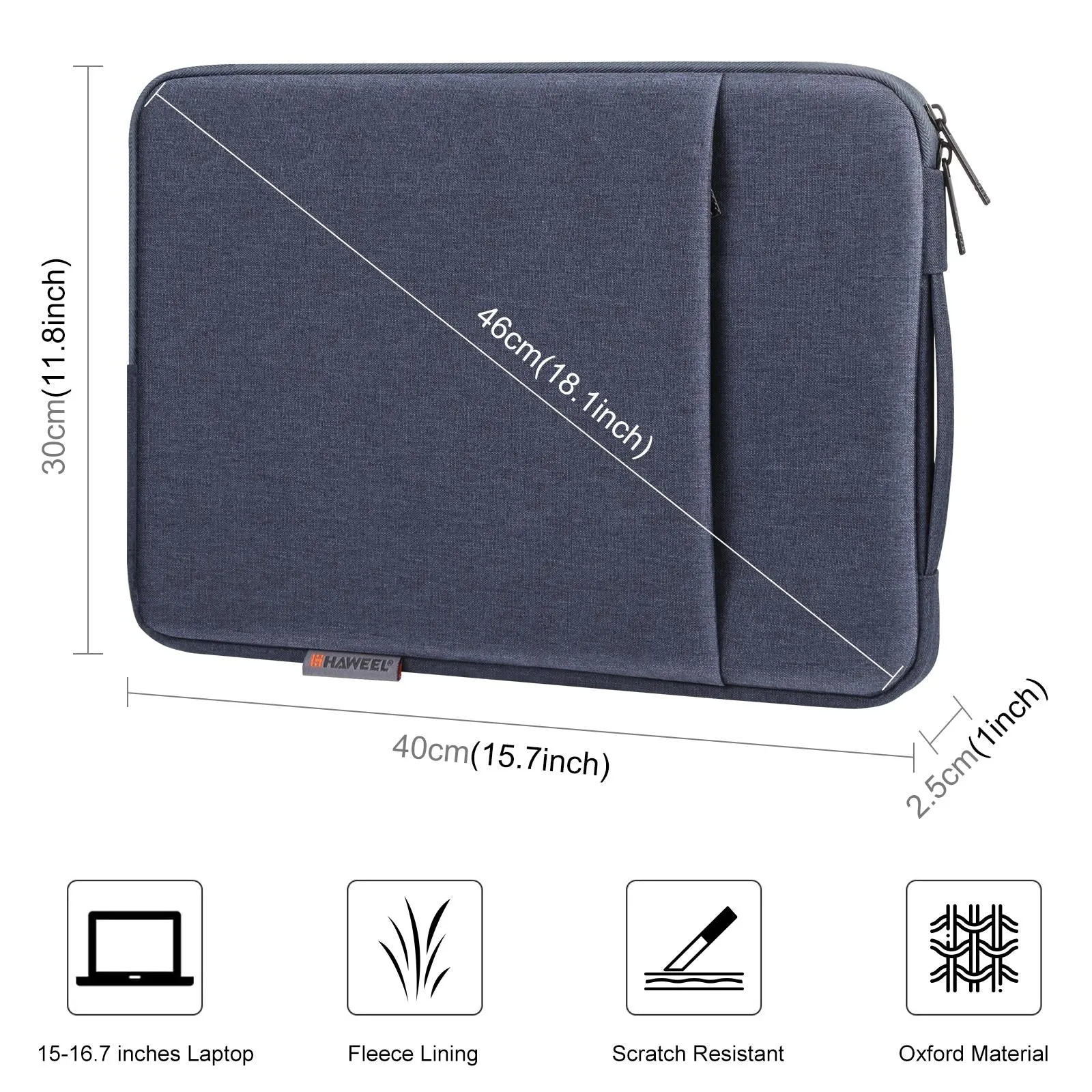 15-16.7 Inch Laptop Sleeve Briefcase With Zipper And Handle
