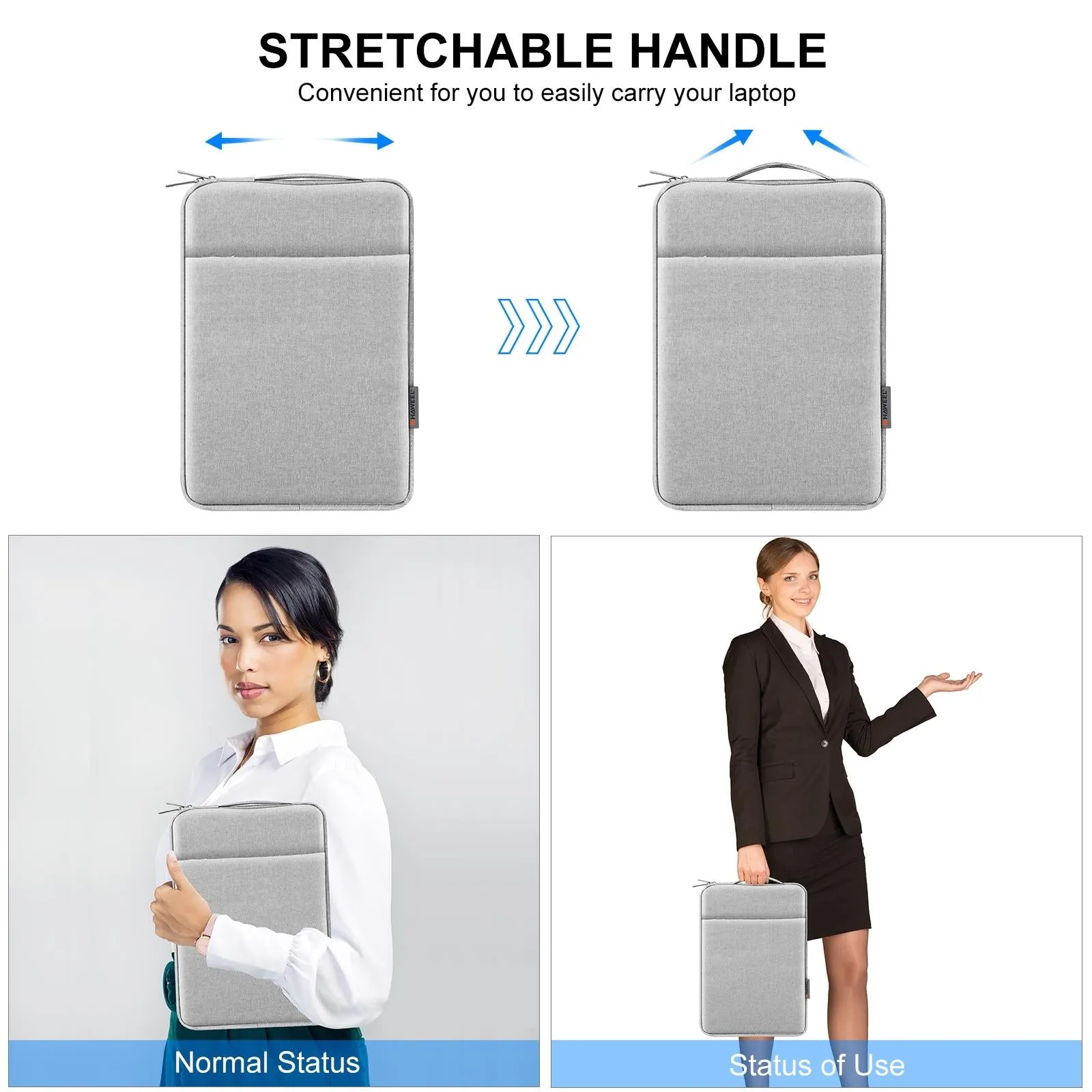 15-16.7 Inch Laptop Sleeve Briefcase With Zipper And Handle