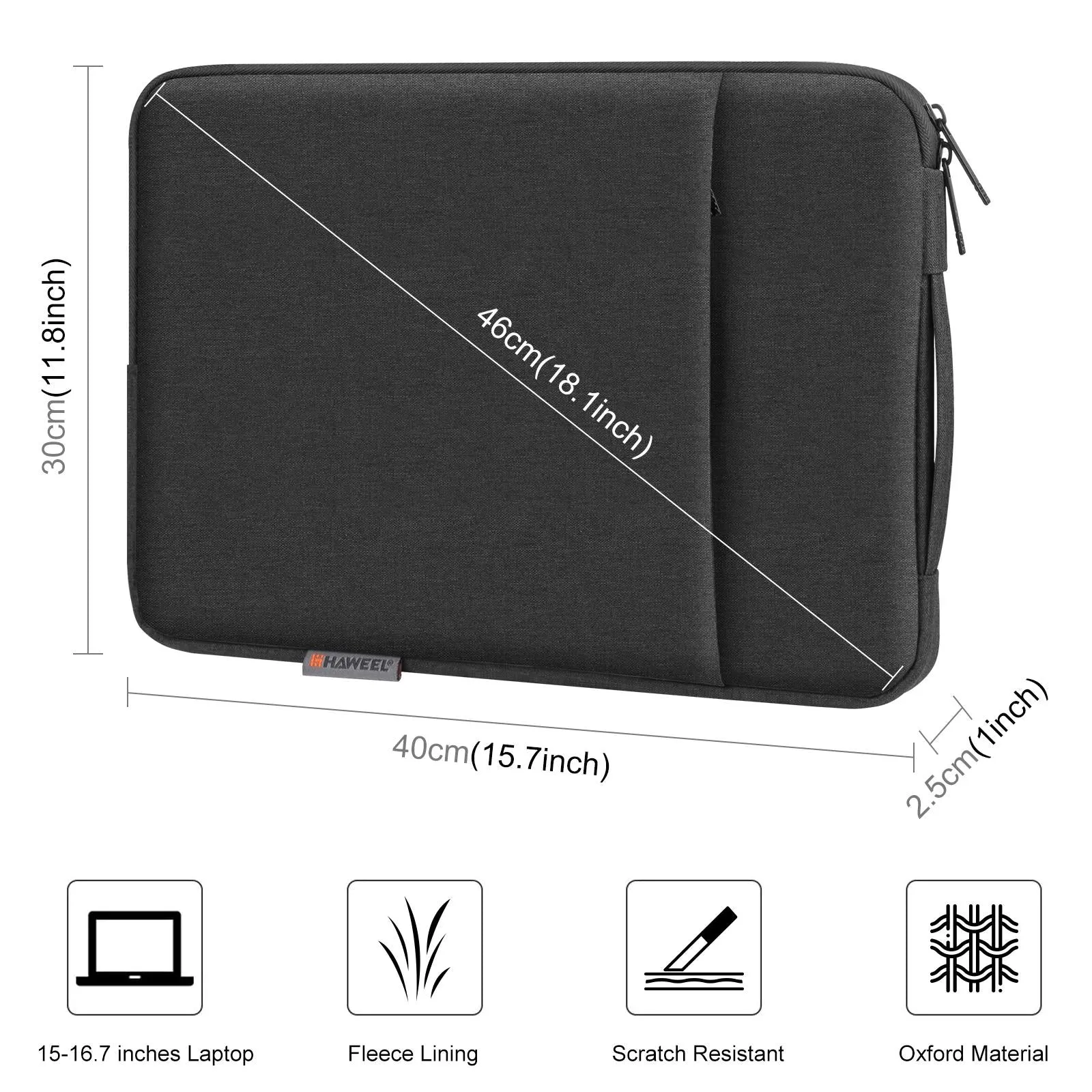 15-16.7 Inch Laptop Sleeve Briefcase With Zipper And Handle