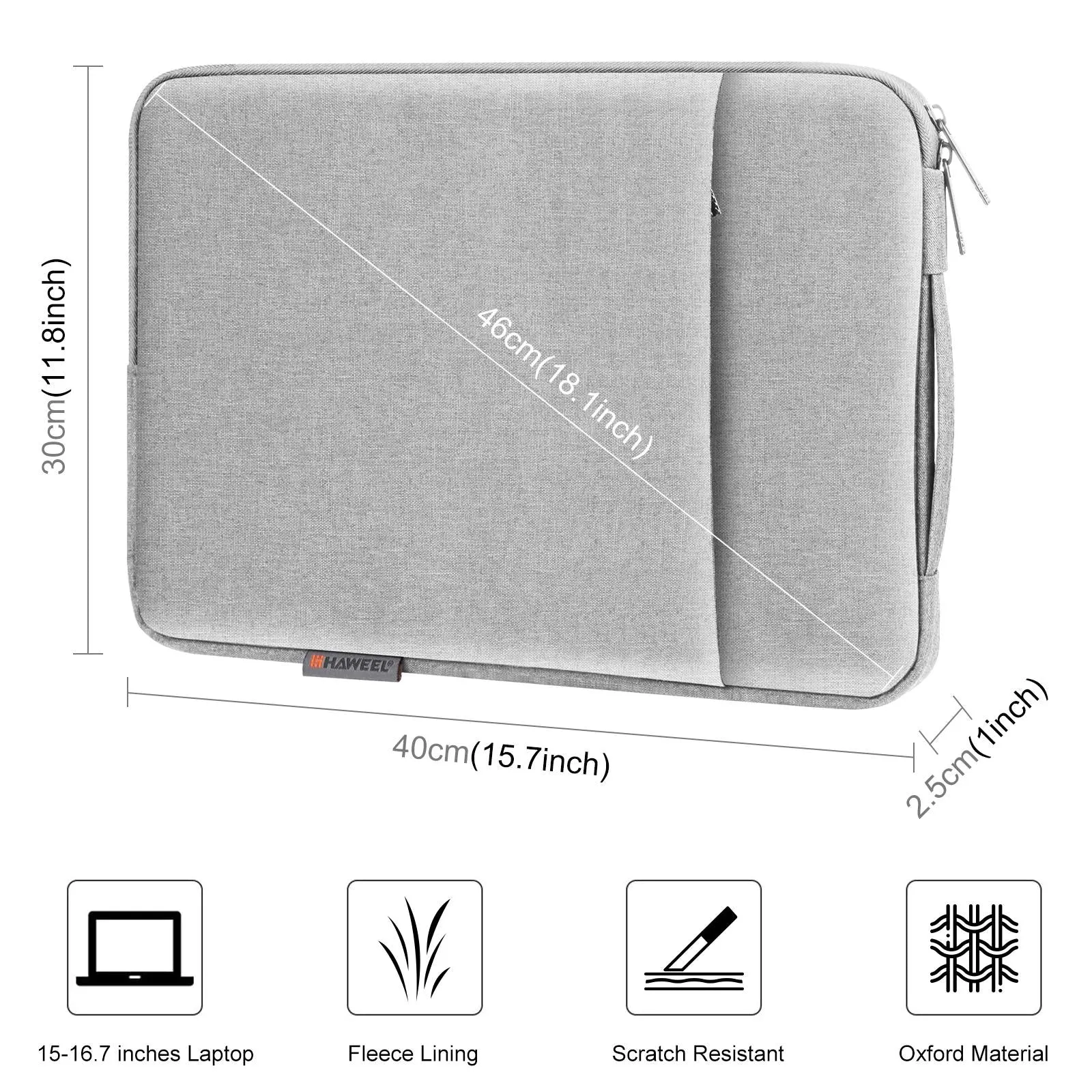 15-16.7 Inch Laptop Sleeve Briefcase With Zipper And Handle