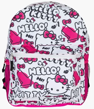 16" Hello Kitty Doodle Collage Backpacks - White   Black