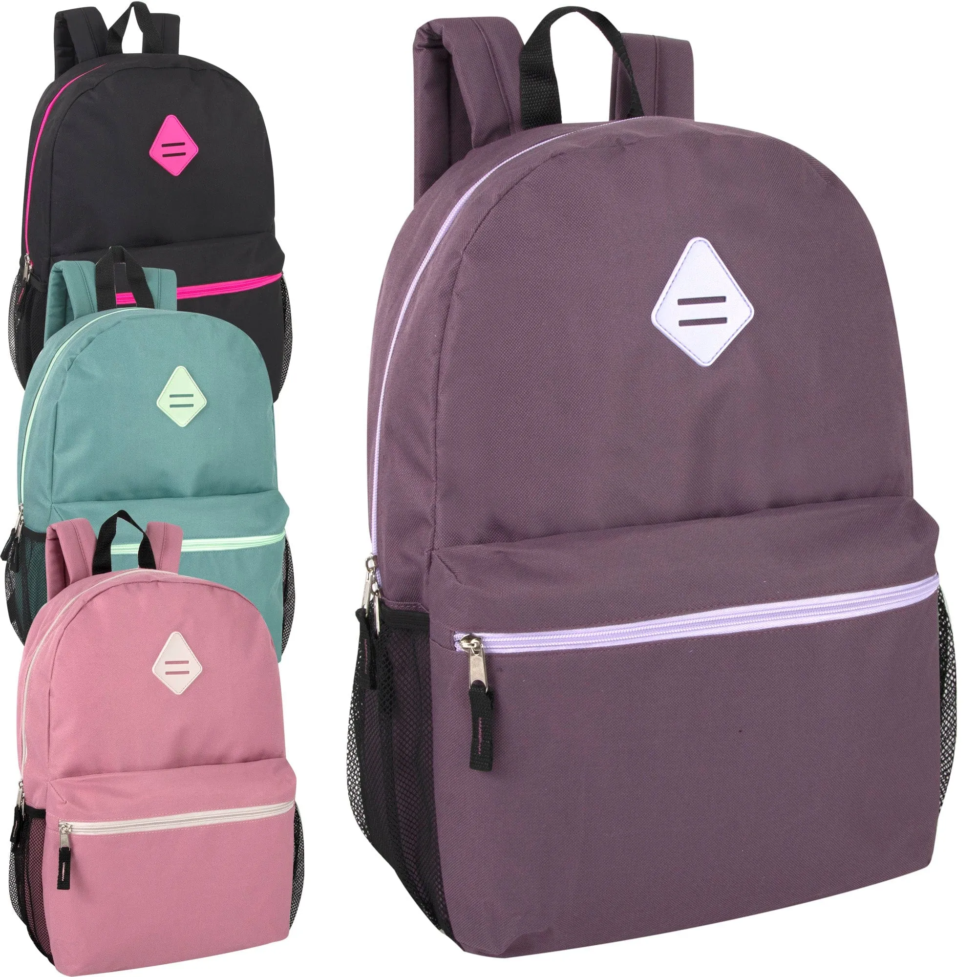 19 Inch Backpack With Side Mesh Pockets - Girls Colors