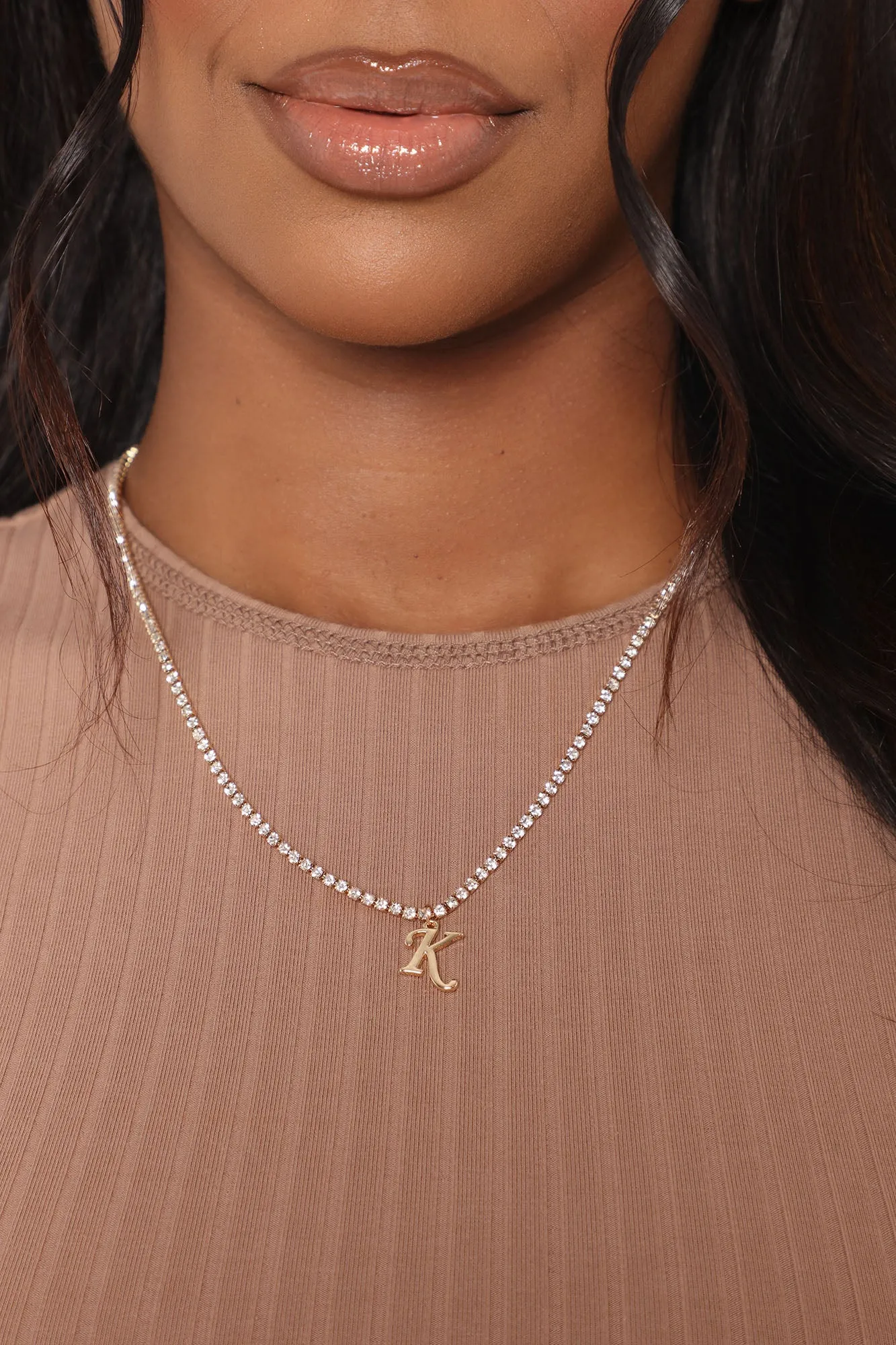 Always Personal 'K' Initial Necklace - Gold