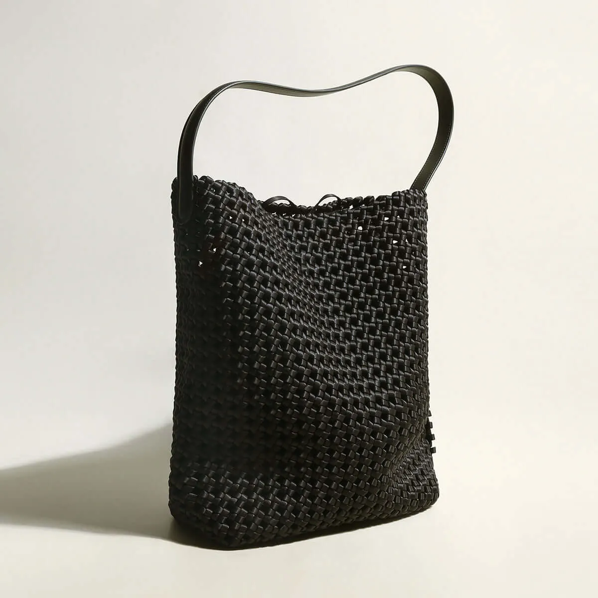 Avant-Garde Black Woven Tote Bag