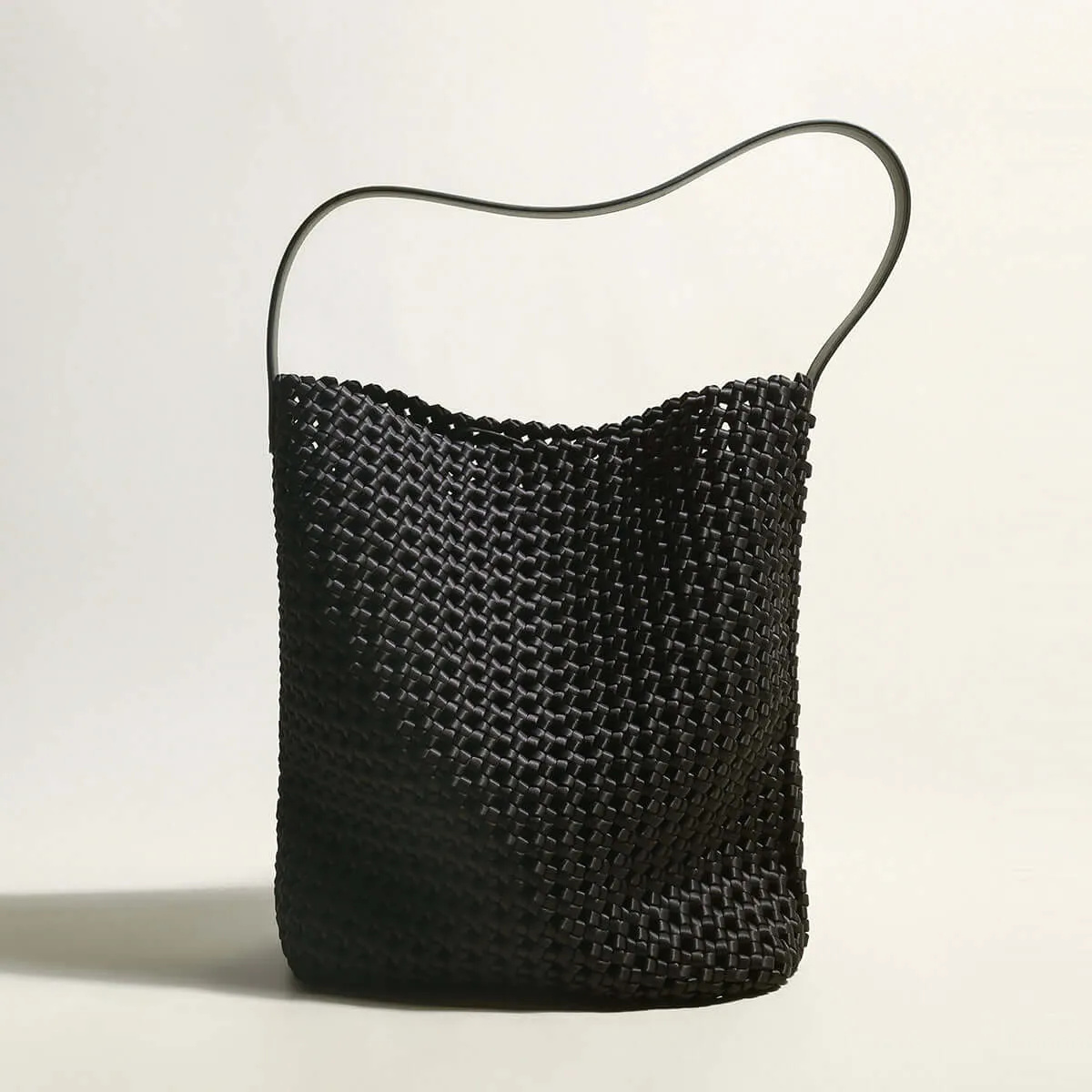 Avant-Garde Black Woven Tote Bag