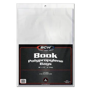 BCW Book Storage Bags, 10" x 13", Acid-Free, Safe Storage, 100 Bags