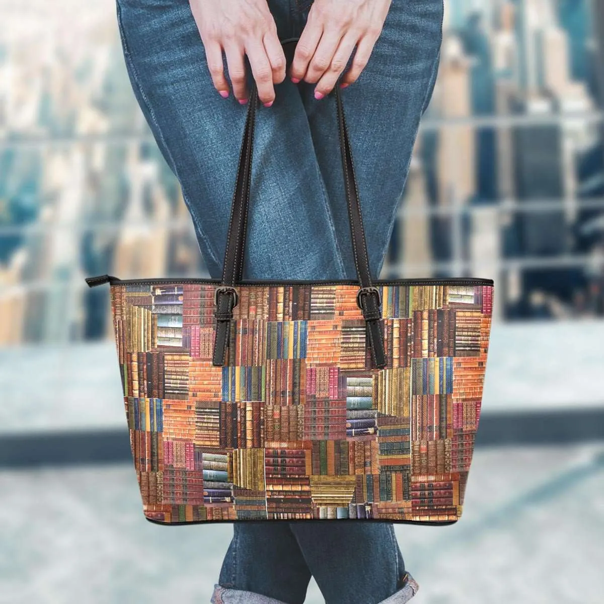 Book Spine Leather Totes