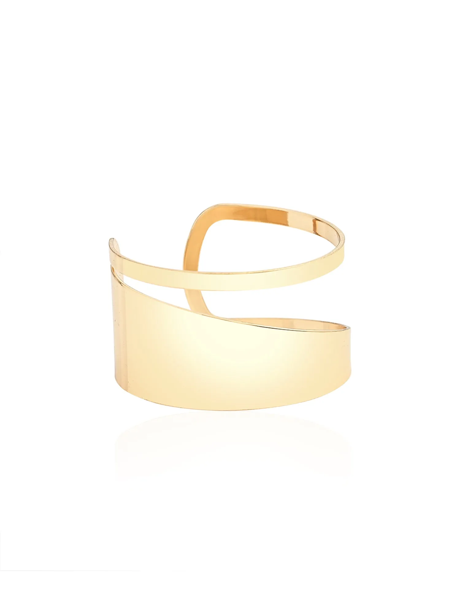 Chic Geometric-Cut Metal Bangle Bracelet