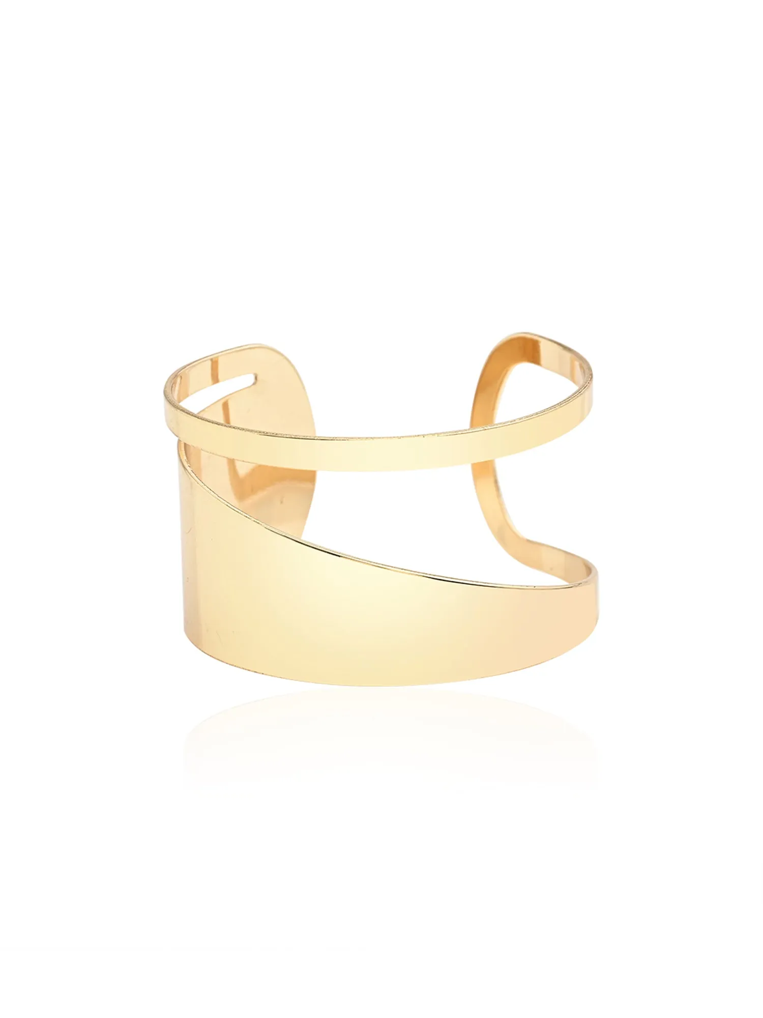 Chic Geometric-Cut Metal Bangle Bracelet