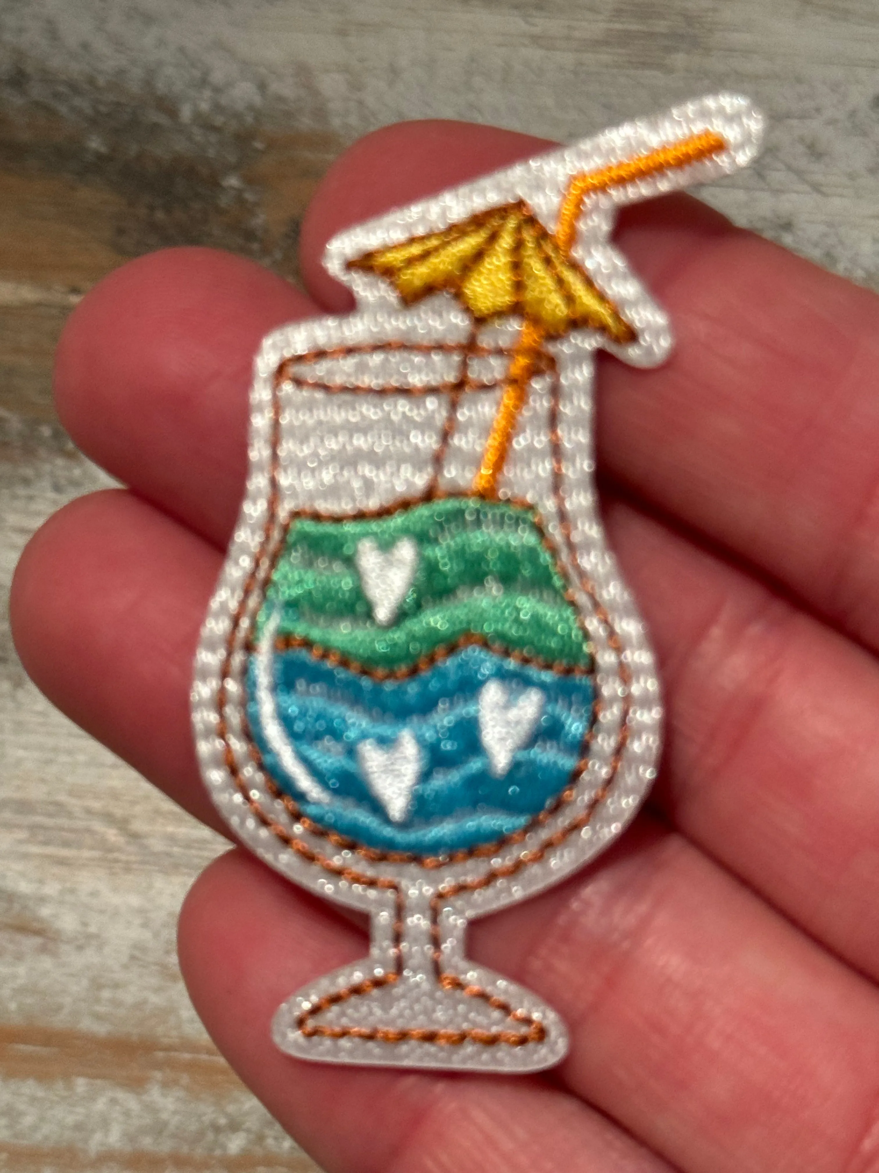 Cocktail Drink Iron On Patches