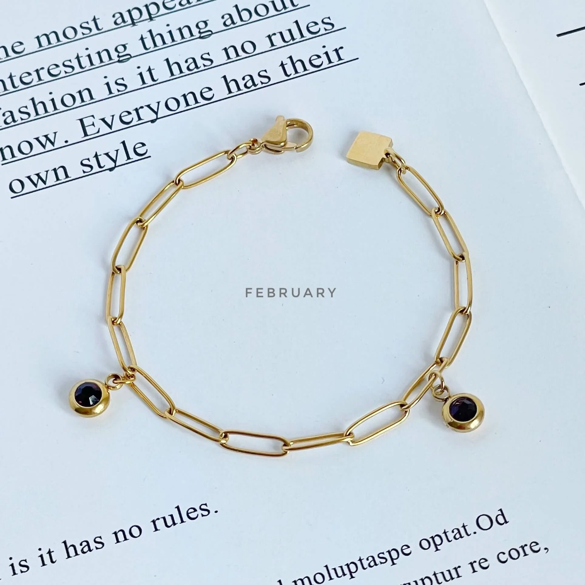 Double Birthstone Bracelet (Jan-June)