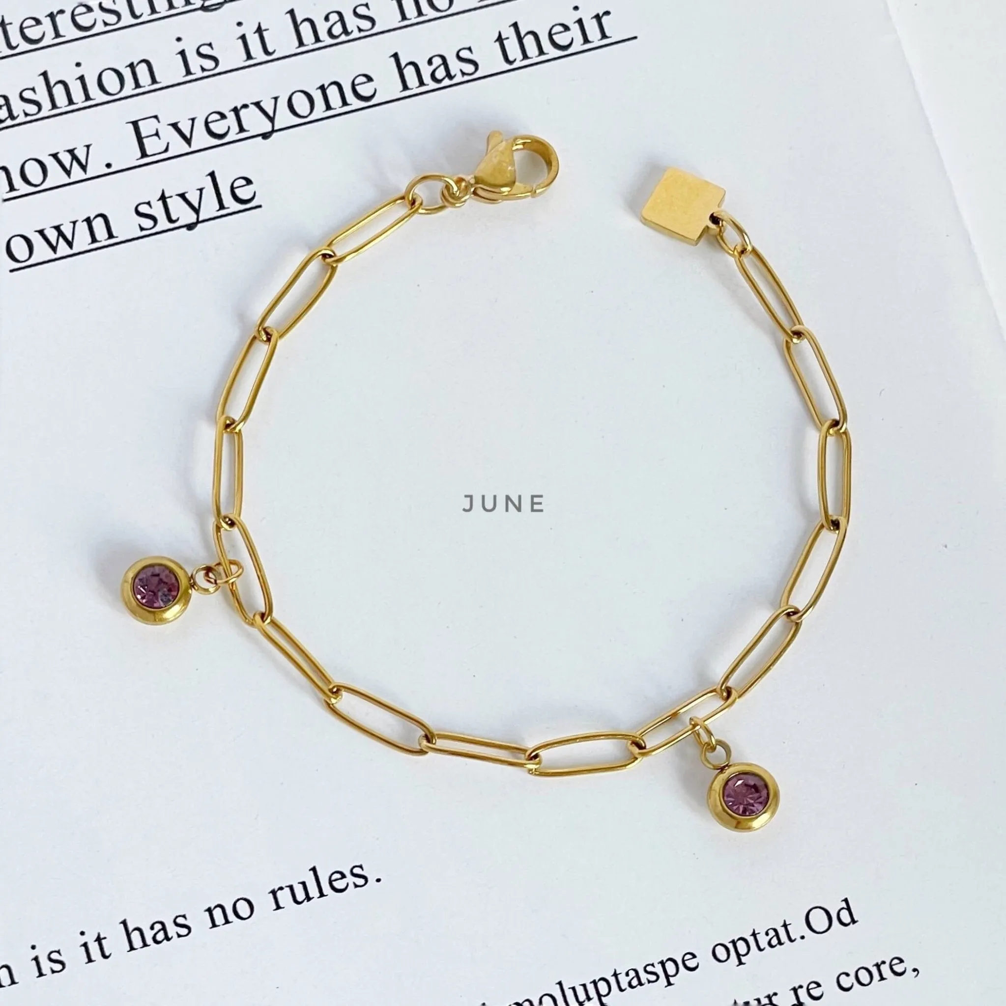Double Birthstone Bracelet (Jan-June)