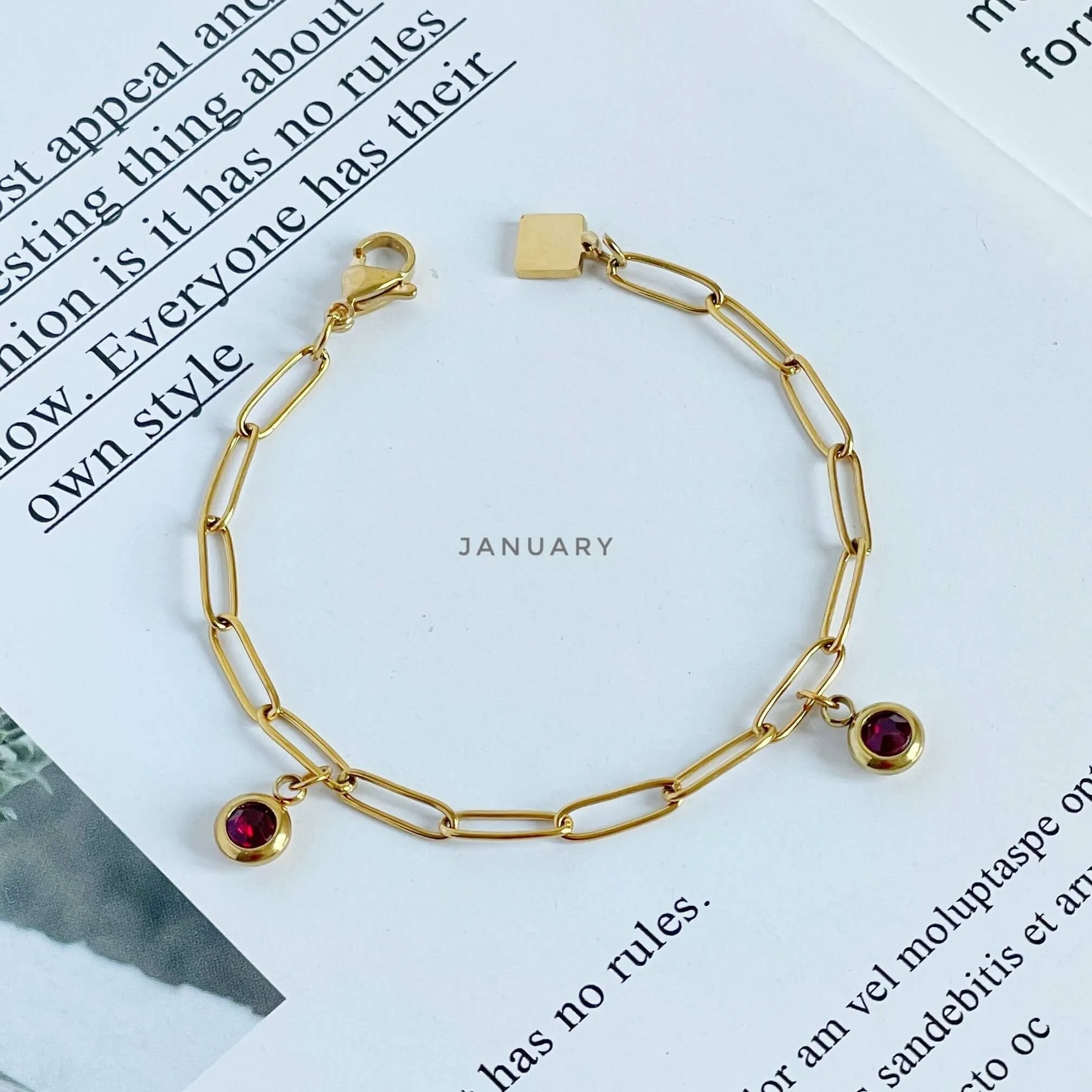 Double Birthstone Bracelet (Jan-June)