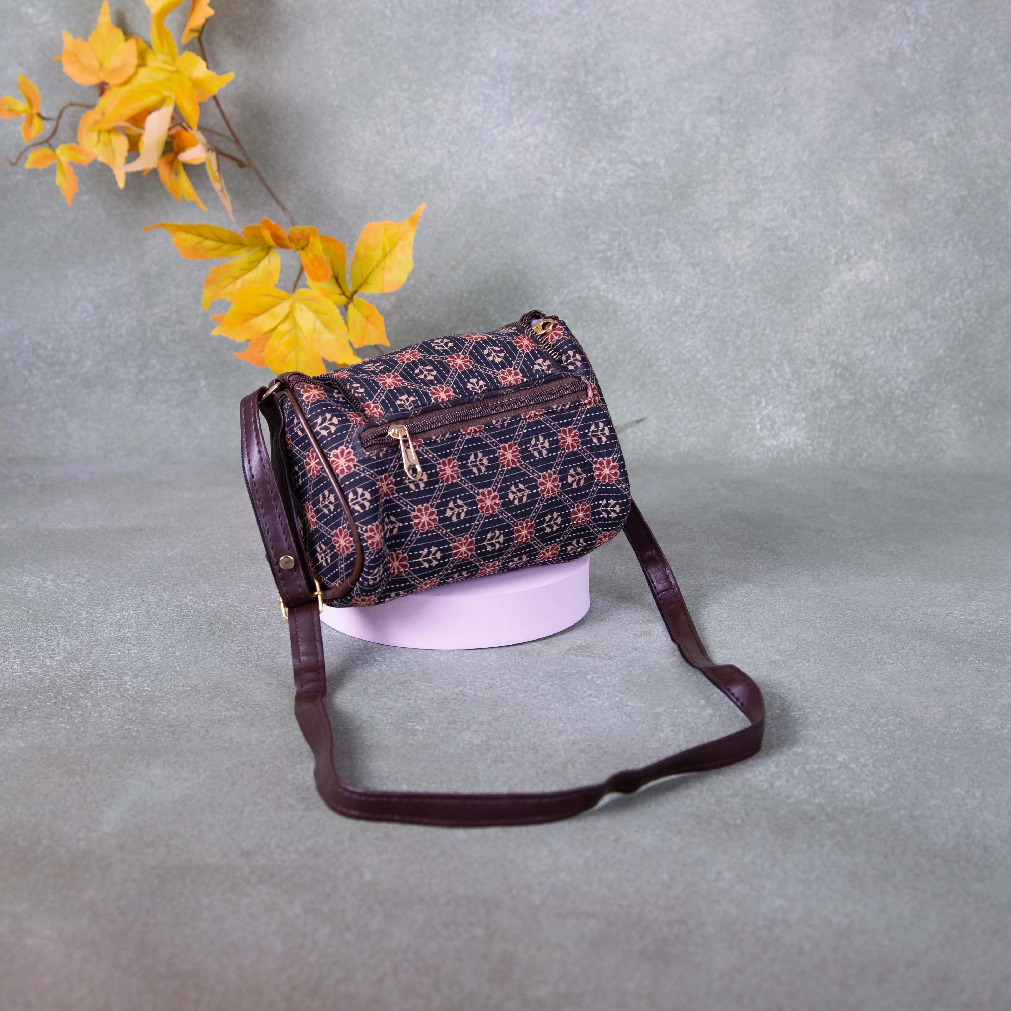 Easy Sling Black with Red Colour Flower Design