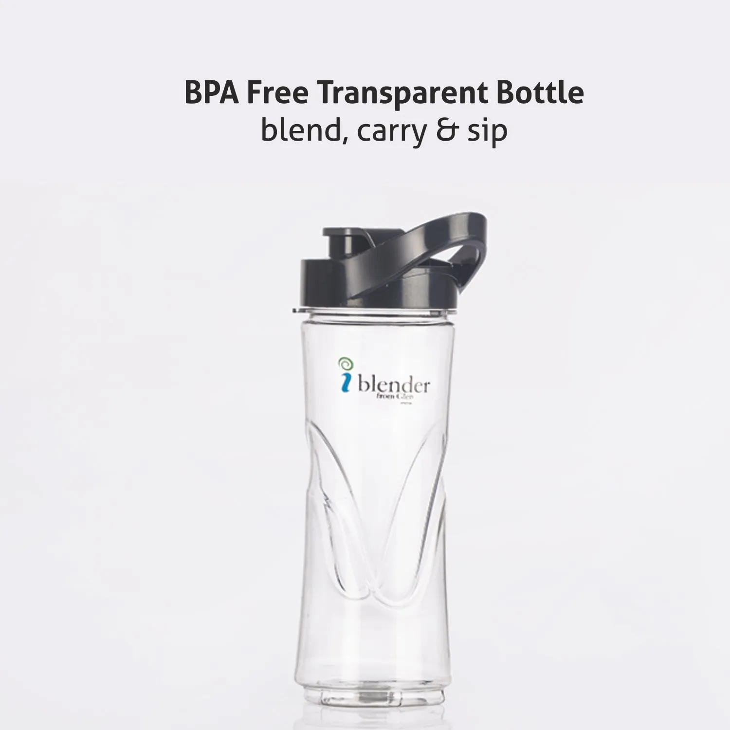 Electric Personal Blender 200W 0.6 Litres BPA free Bottle with carry handle - Black (4047 BL)
