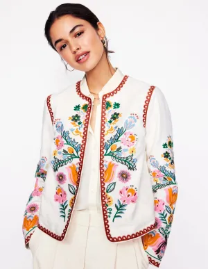 Embroidered Item Jacket-Ivory, Tulip Fusion