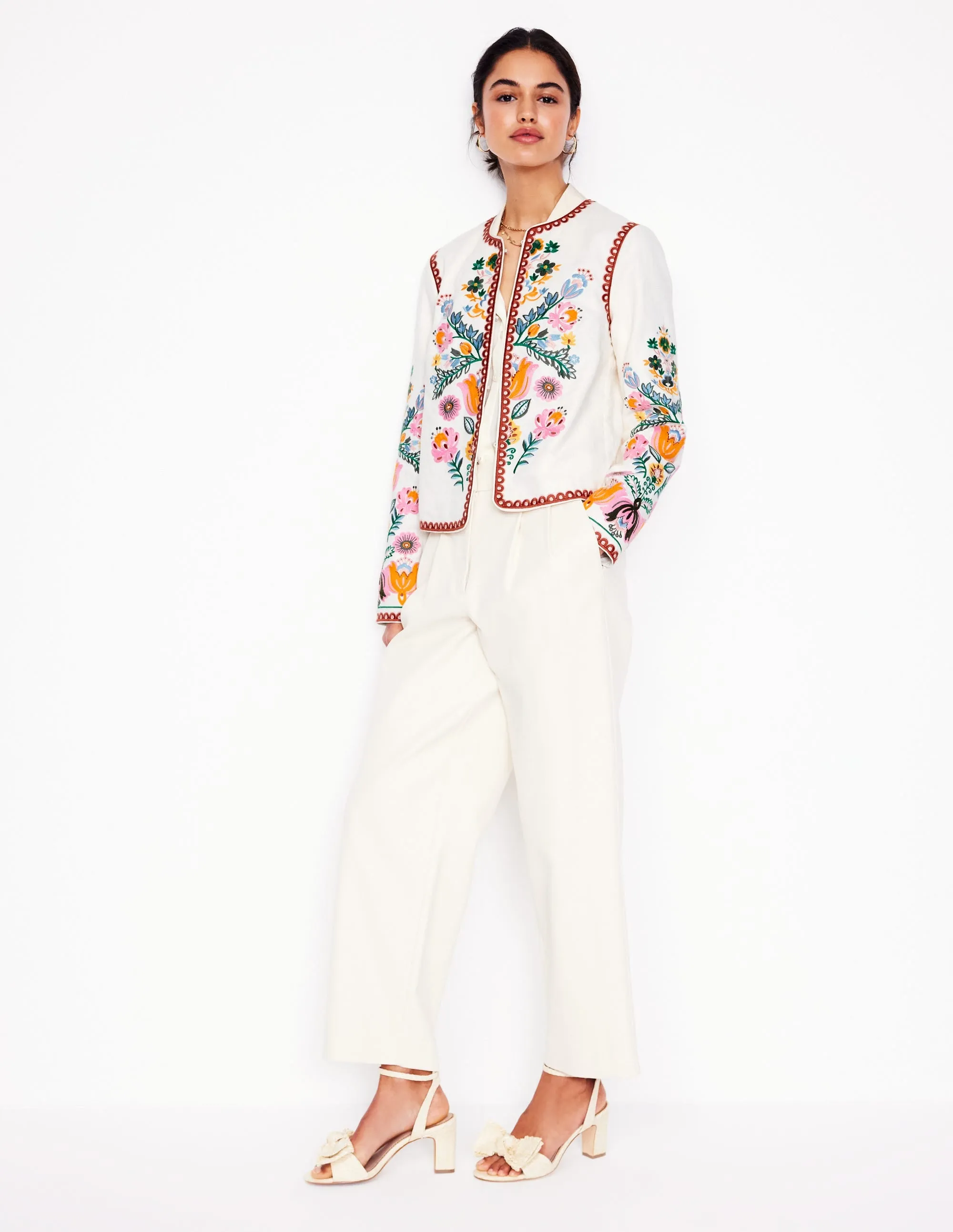 Embroidered Item Jacket-Ivory, Tulip Fusion