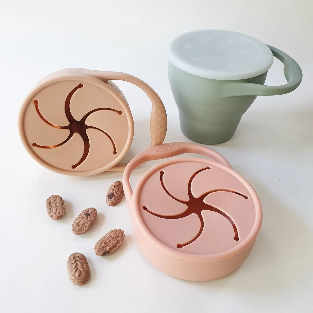 Expandable Silicone Snack Cup - Apricot