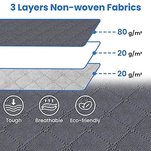 Fab totes 4-Pack Clothes Storage, Foldable Blanket Storage Bags, Storage Containers for Organizing Bedroom, Closet, Clothing, Comforter, Organization and Storage with Lids and Handle, Grey