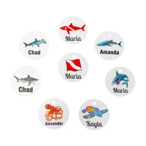 Full Color Scuba Equipment Tags - 1.75 inch