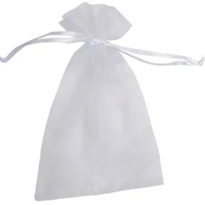 Gift Bag White Organza Rectangle 100x150mm-Pack of 10