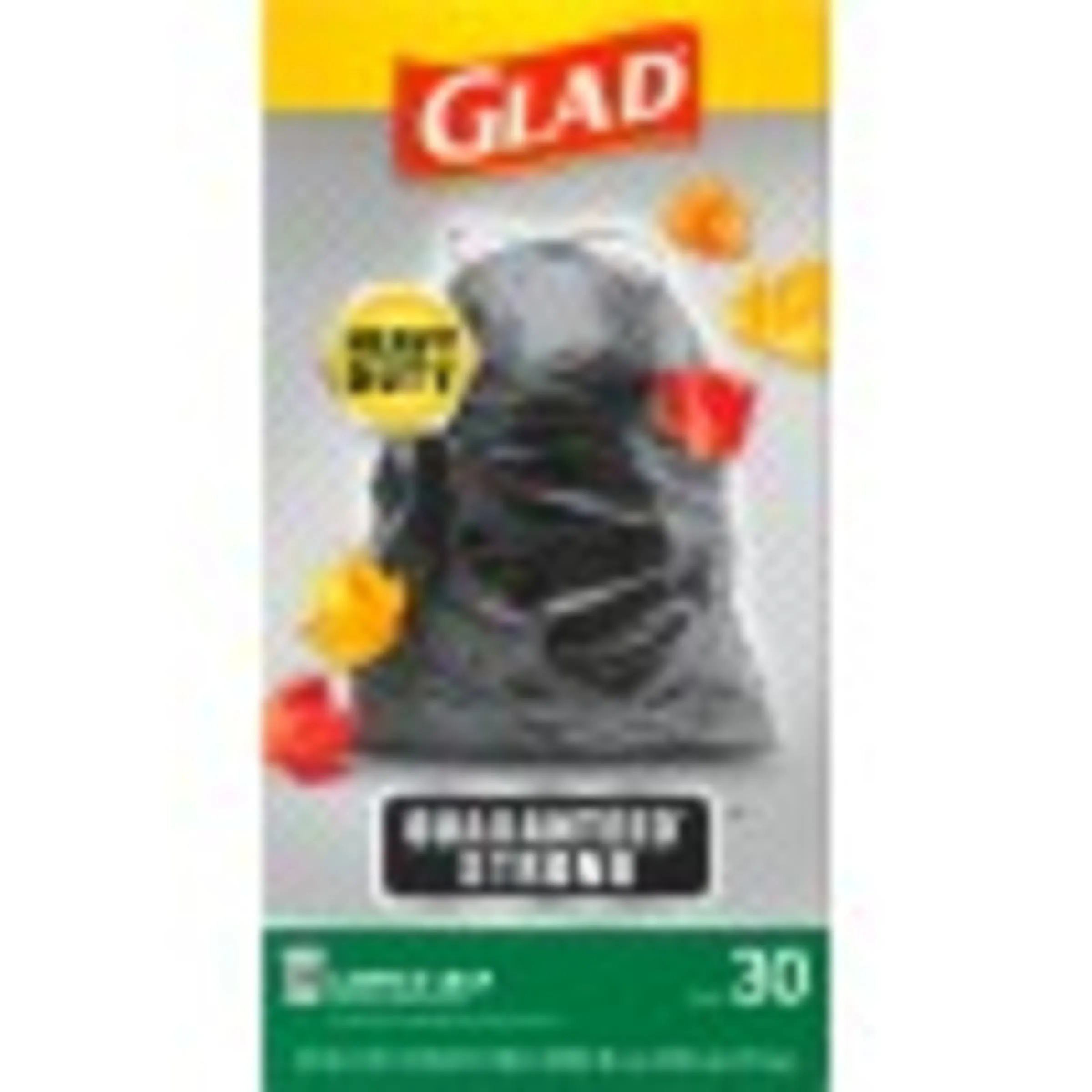 Glad Quick Tie 39 Gallon Drawstring Tall Lawn and Leaf Bag, 30 Bags