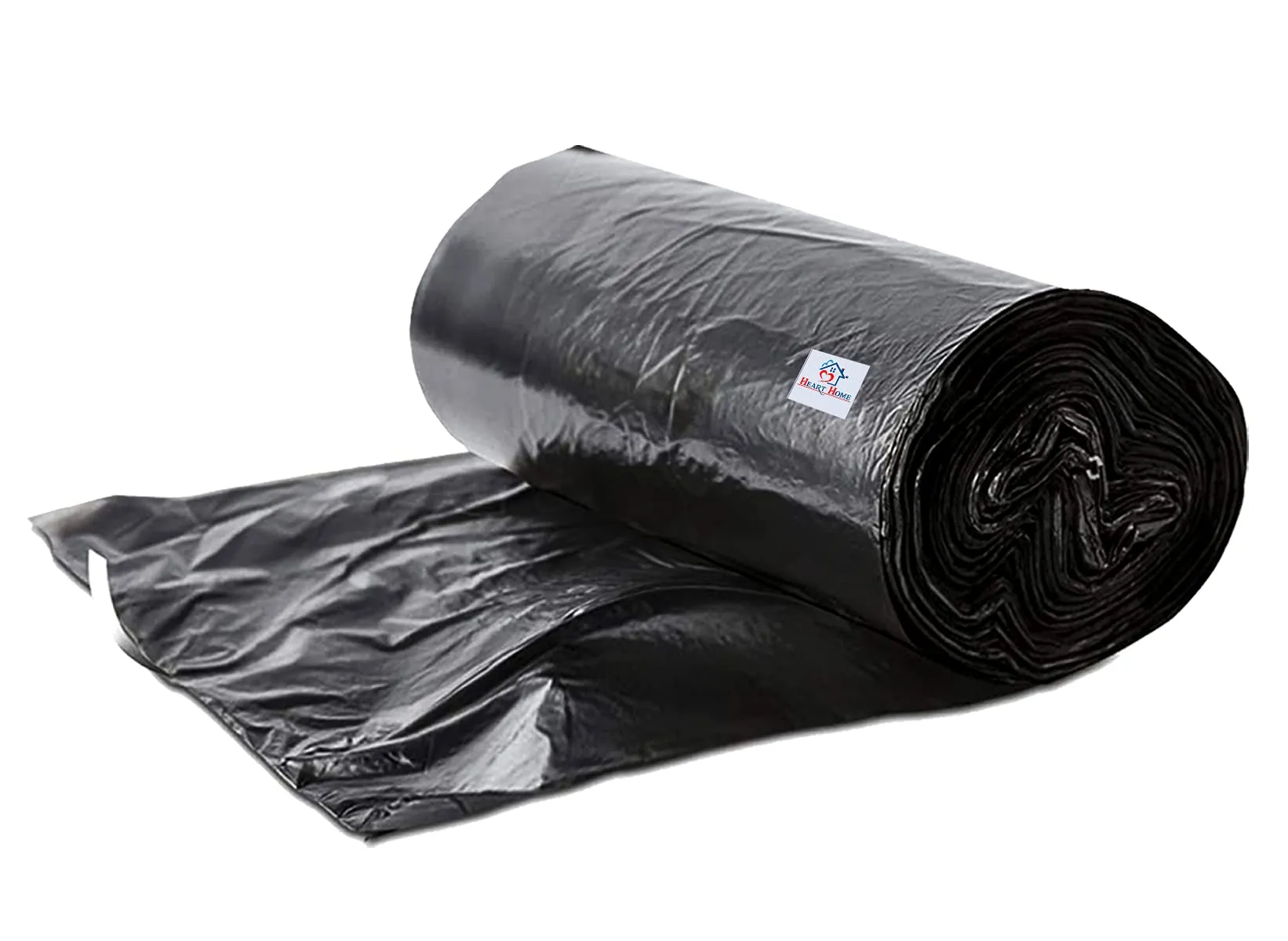 Heart Home Medium 120 Biodegradable Garbage Bags, Dustbin Bags, Trash Bags For Kitchen, Office, Warehouse, Pantry or Washroom, 19x21 Inches (Black)-HS41HEARTHH24026