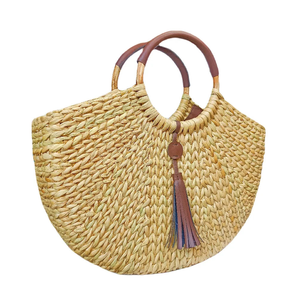 IMARS Stylish Handbag Brown For Women & Girls (Basket Bag) Made With Kuana Grass