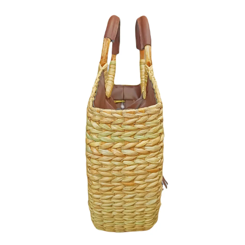 IMARS Stylish Handbag Brown For Women & Girls (Basket Bag) Made With Kuana Grass