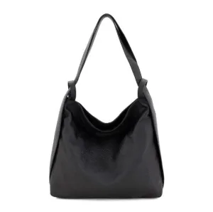 Italian Leather High Quality Large Leather Convertible Backpack -Ultimati  Black