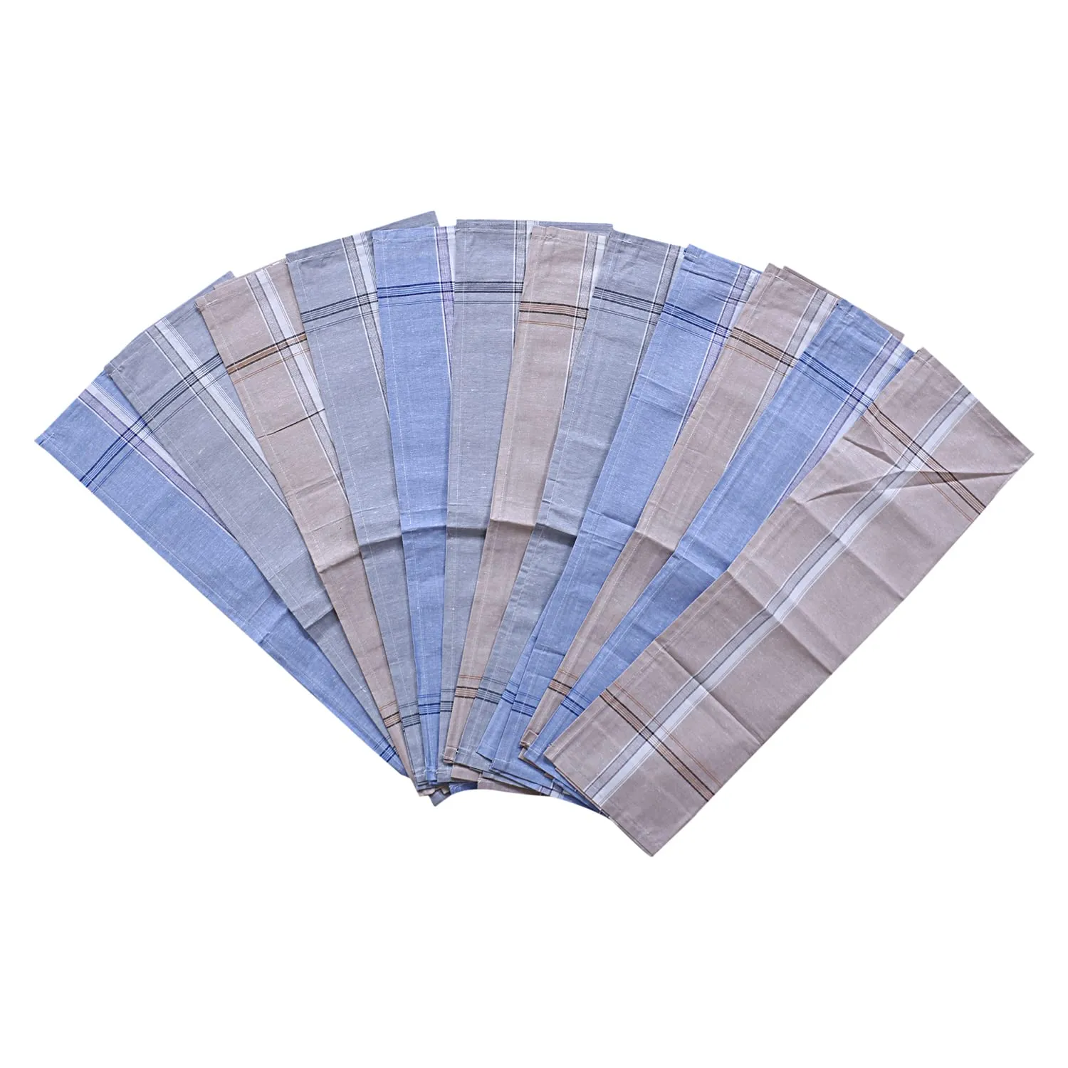 Kuber Industries Handkerchiefs|Sweat Absorbent Light Colored Soft Cotton Square Hankies for Man,Boys & Wicking Sweat from Hands,Face,Set of 12 (Multicolor)
