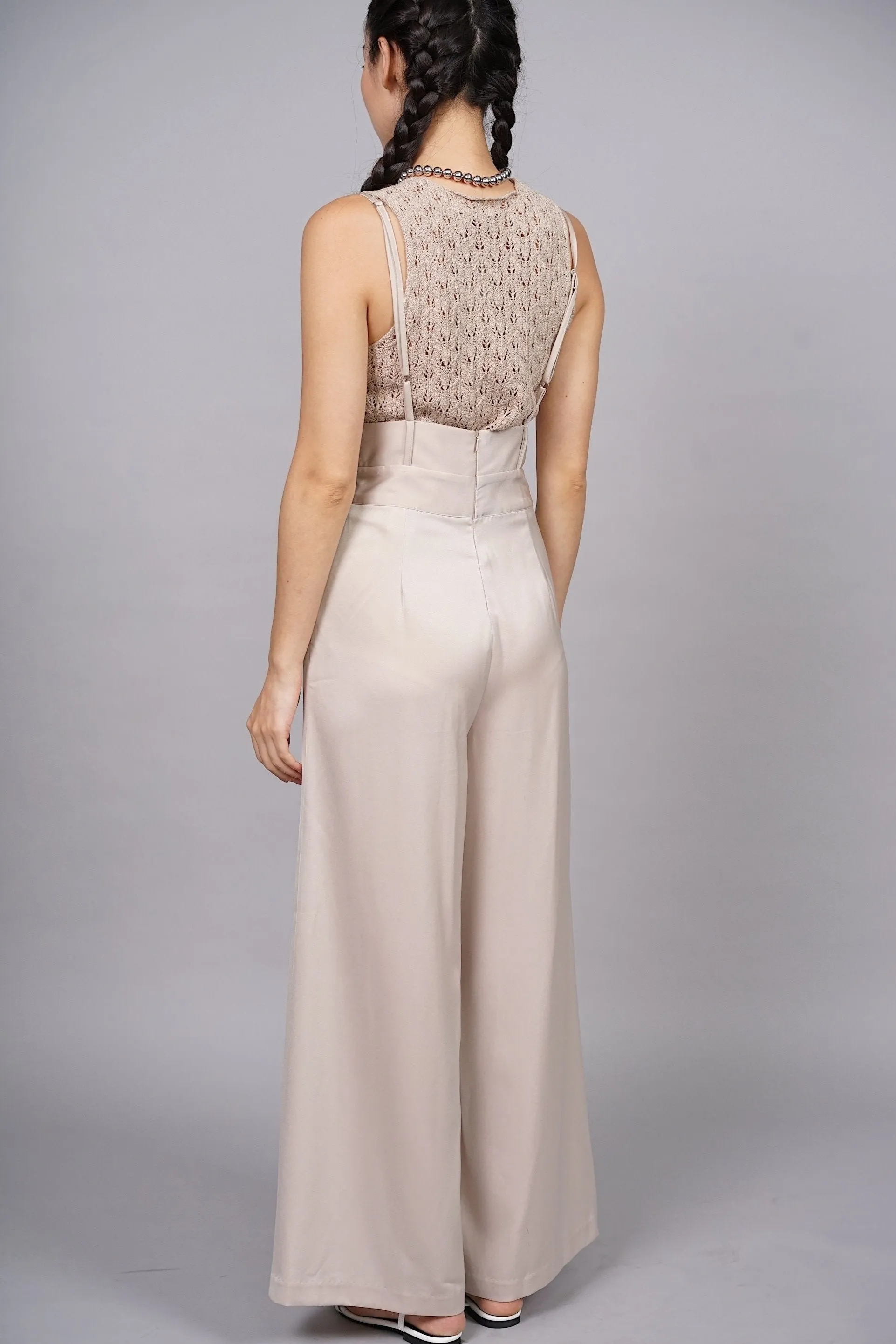 Macrame Knit Tank Top in Desert Sand