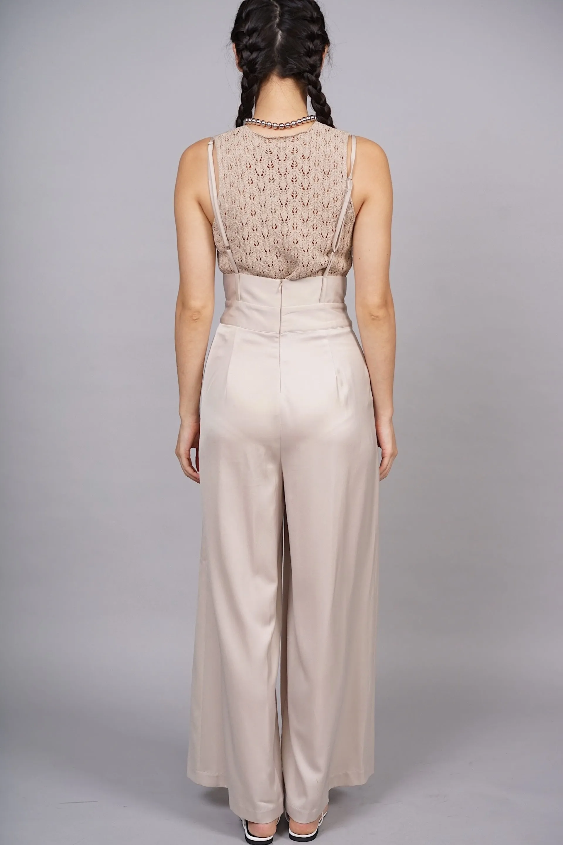 Macrame Knit Tank Top in Desert Sand
