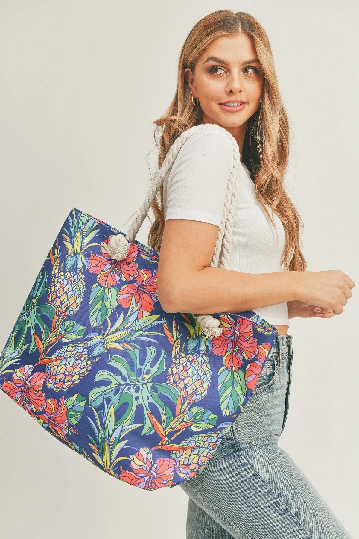 MB0175 Tropical Pineapple Tote Bag