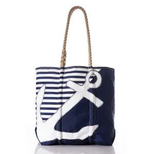 Medium Brenton Stripe White Anchor Tote