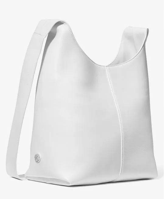 Michael Kors Dede Medium Leather Hobo Bag, white