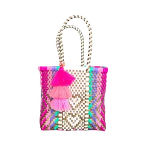 Mini - Heart Guide in Pink / Aqua Citron Tote