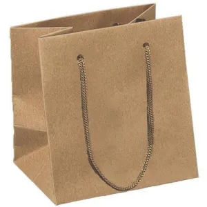 Natural Kraft Paper Euro-Tote Shopping Bags - 6.50 x 3.50 x 6.50