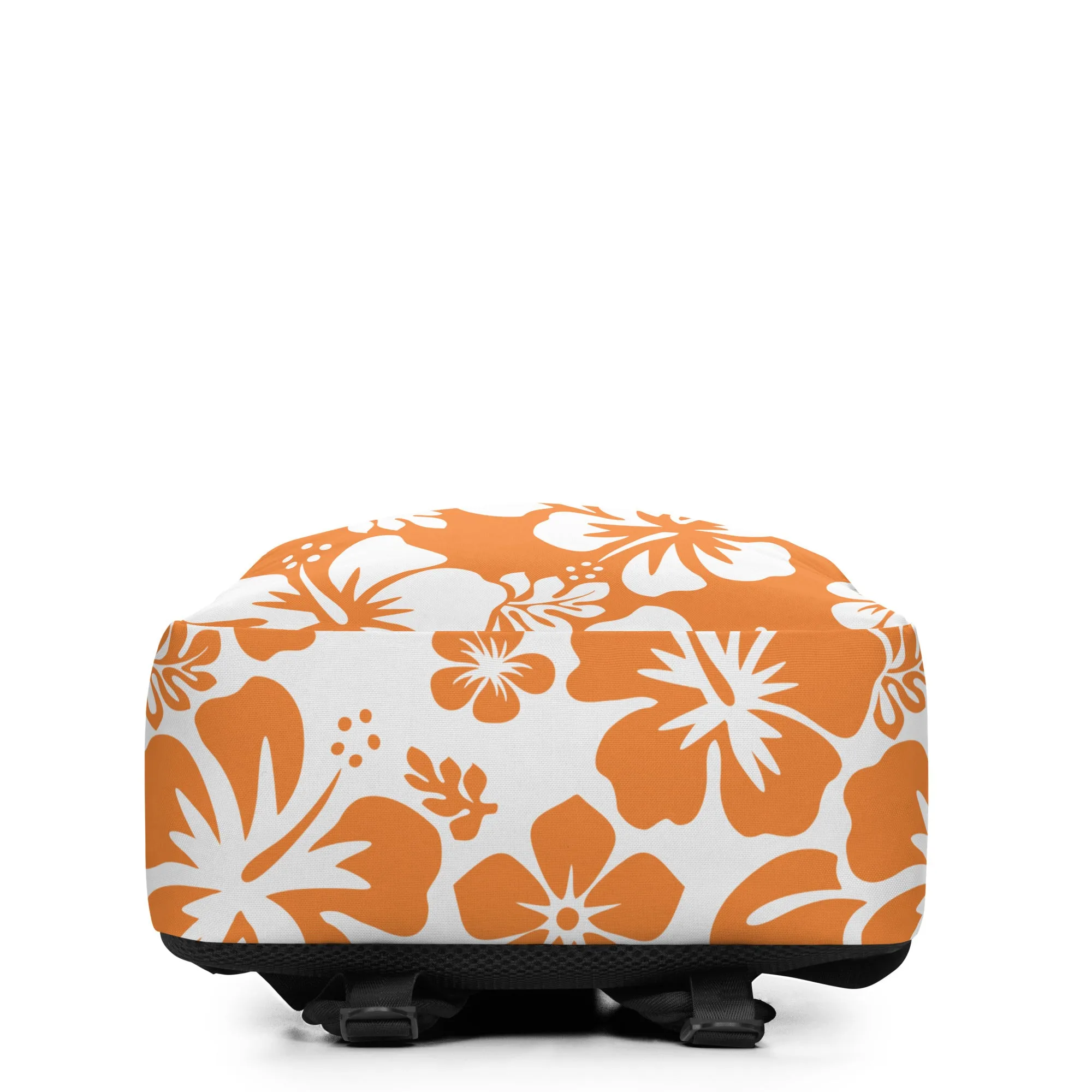 Orange and White Hawaiian Print Backpack