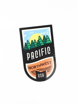 Pacific Northwest USA Forest Badge Sticker