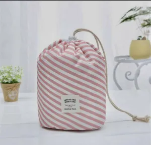 Pink Stripe Cosmetic Bag