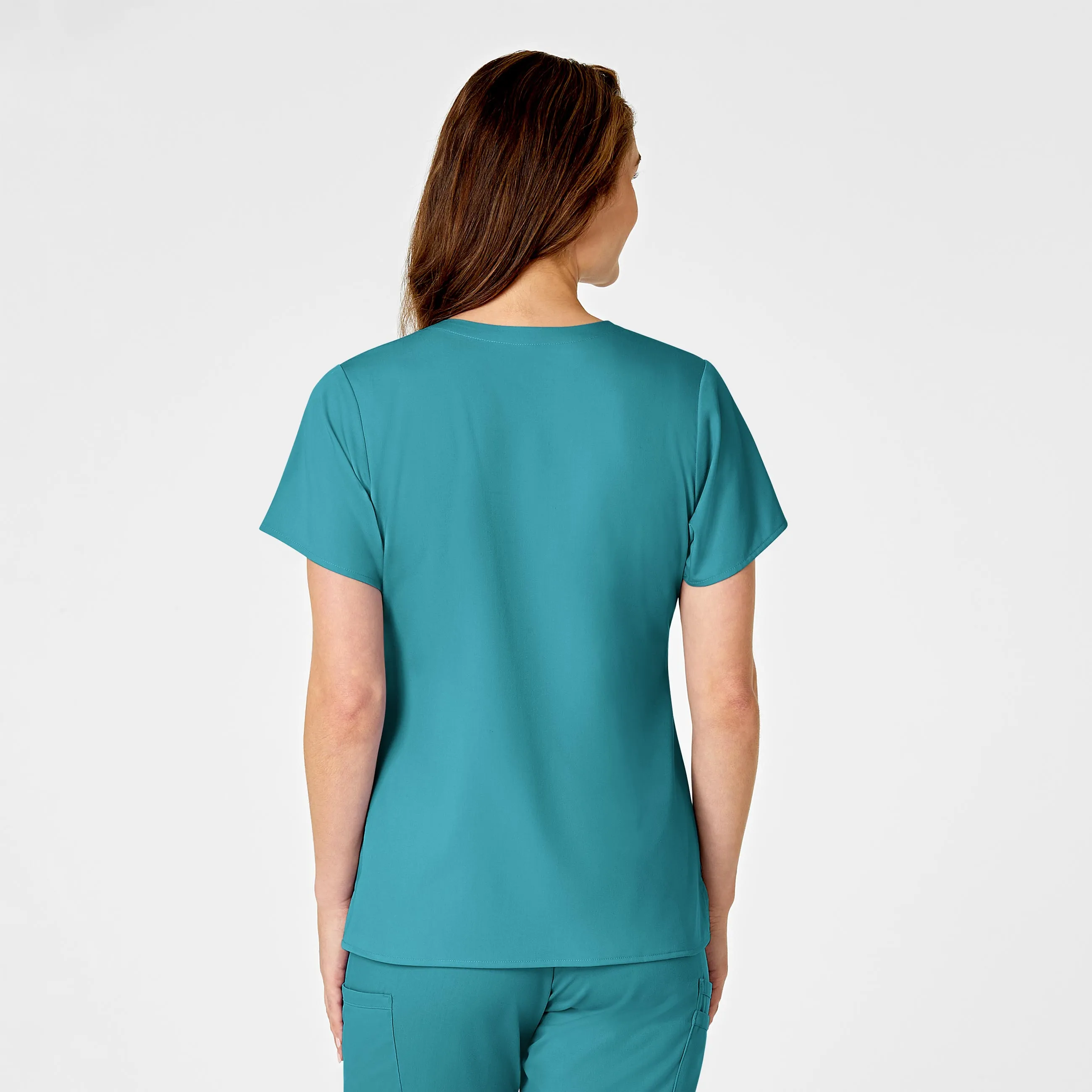 PRO Women's Four Pocket V-Neck Scrub Top - Teal Blue