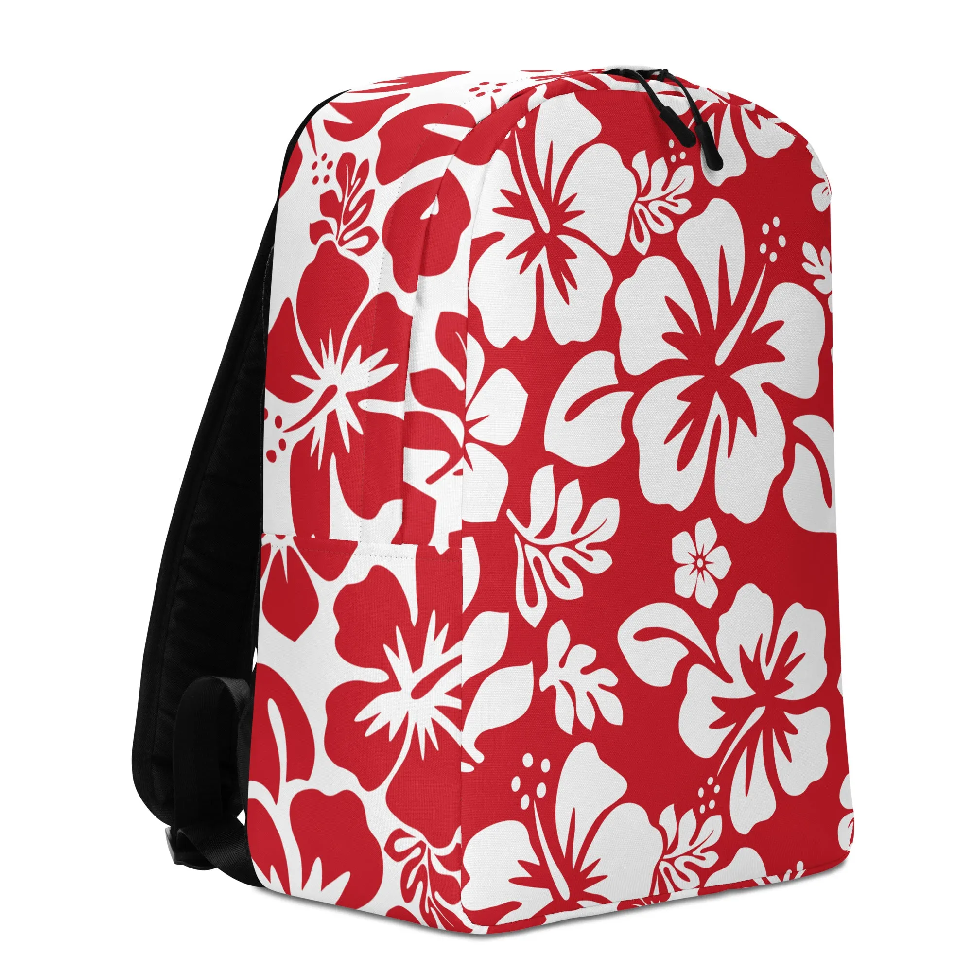 Red and White Hawaiian Print Backpack