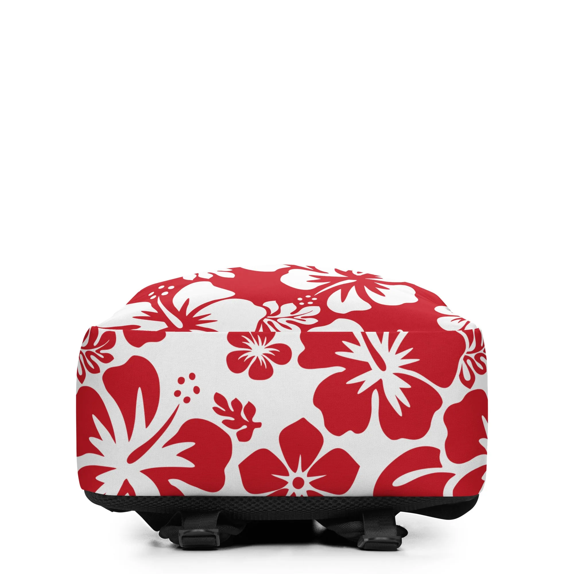 Red and White Hawaiian Print Backpack