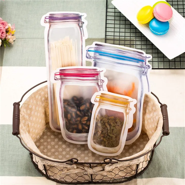 Reusable Mason Jar Zipper Bags - EcoSeal